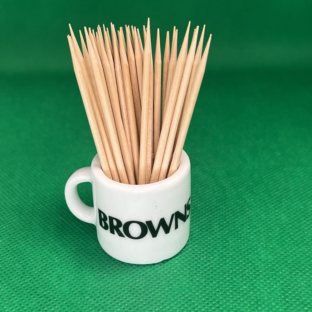 NFL Mini Ceramic‎ Mugs 1.25" Tall Cleveland BROWNS Toothpick Holder